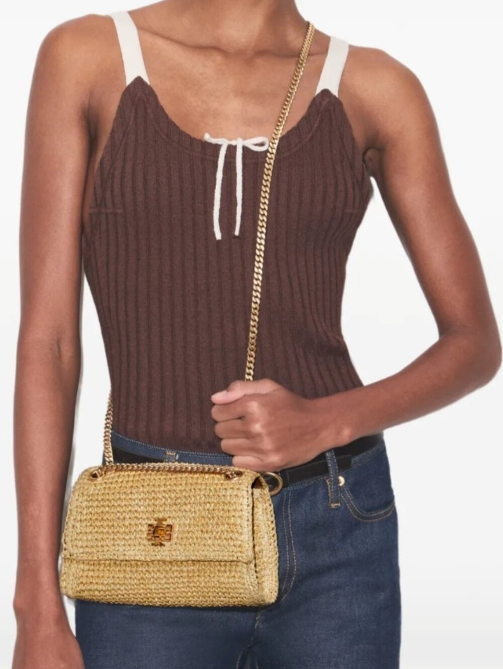 New Tory Burch Kira Turnlock Mini Crochet Shoulder Bag
